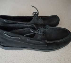 Black Sperry Boat  Shoes